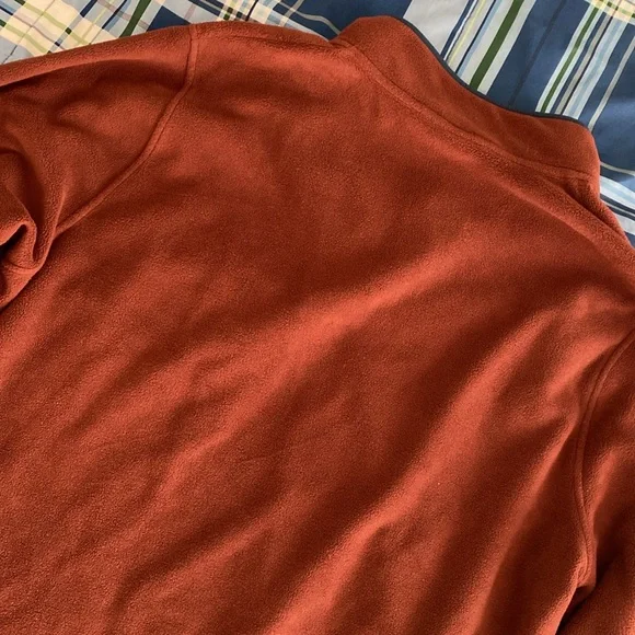 Dark brick and navy fleece jacket - Picture 10 of 17